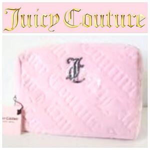 Juicy Couture JC Signature Logo Velour Cosmetic Pouch